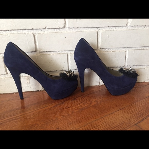 BCBGeneration Royal Blue Suede high Heels - Picture 6 of 8